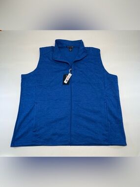 NWT Devon & Jones Newbury Melange Fleece Vest Blue 4XL Big & Tall